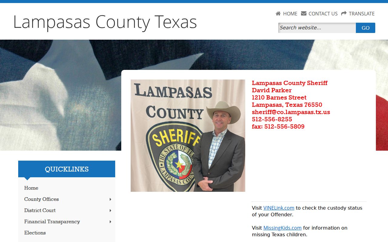 Lampasas County Sheriff arrest and booking records office