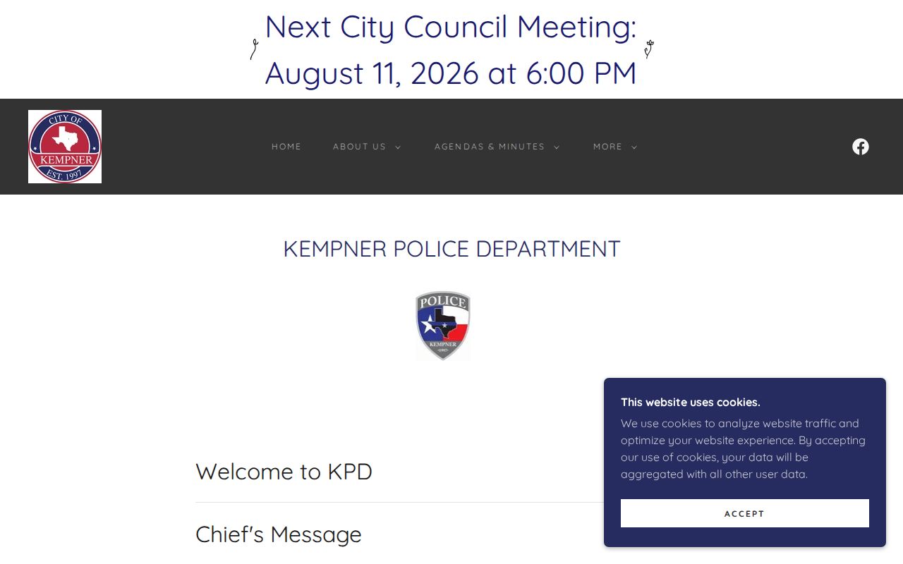 Kempner Police Department criminal record request page for Lampasas County