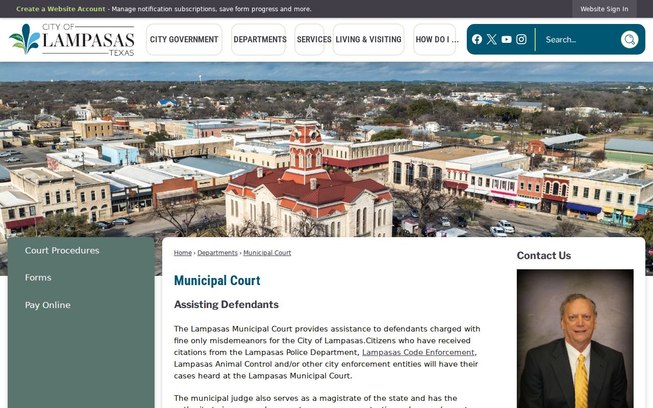 Lampasas Municipal Court criminal citation records in Lampasas County